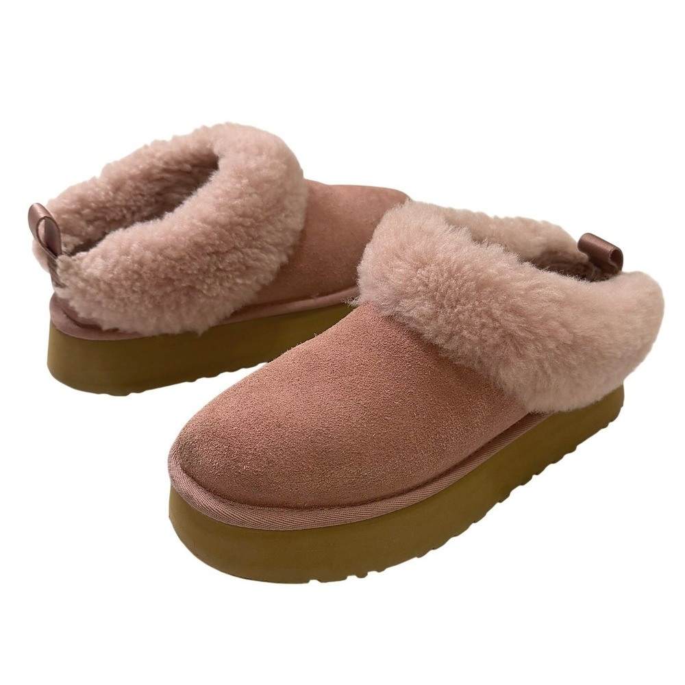 UGG Classic Maxi Curly Platform Slippers Rose Pink Suede 1171387 Womens 8
